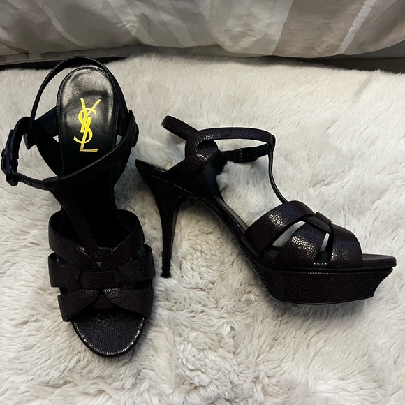YSL Saint Laurent Tribute Open Toe Sandals 39.5
New, no box, deep burgundy - Picture 5 of 5